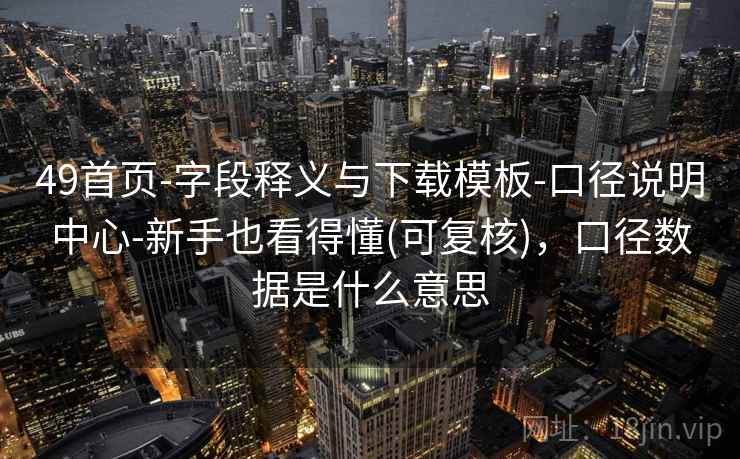 49首页-字段释义与下载模板-口径说明中心-新手也看得懂(可复核)，口径数据是什么意思